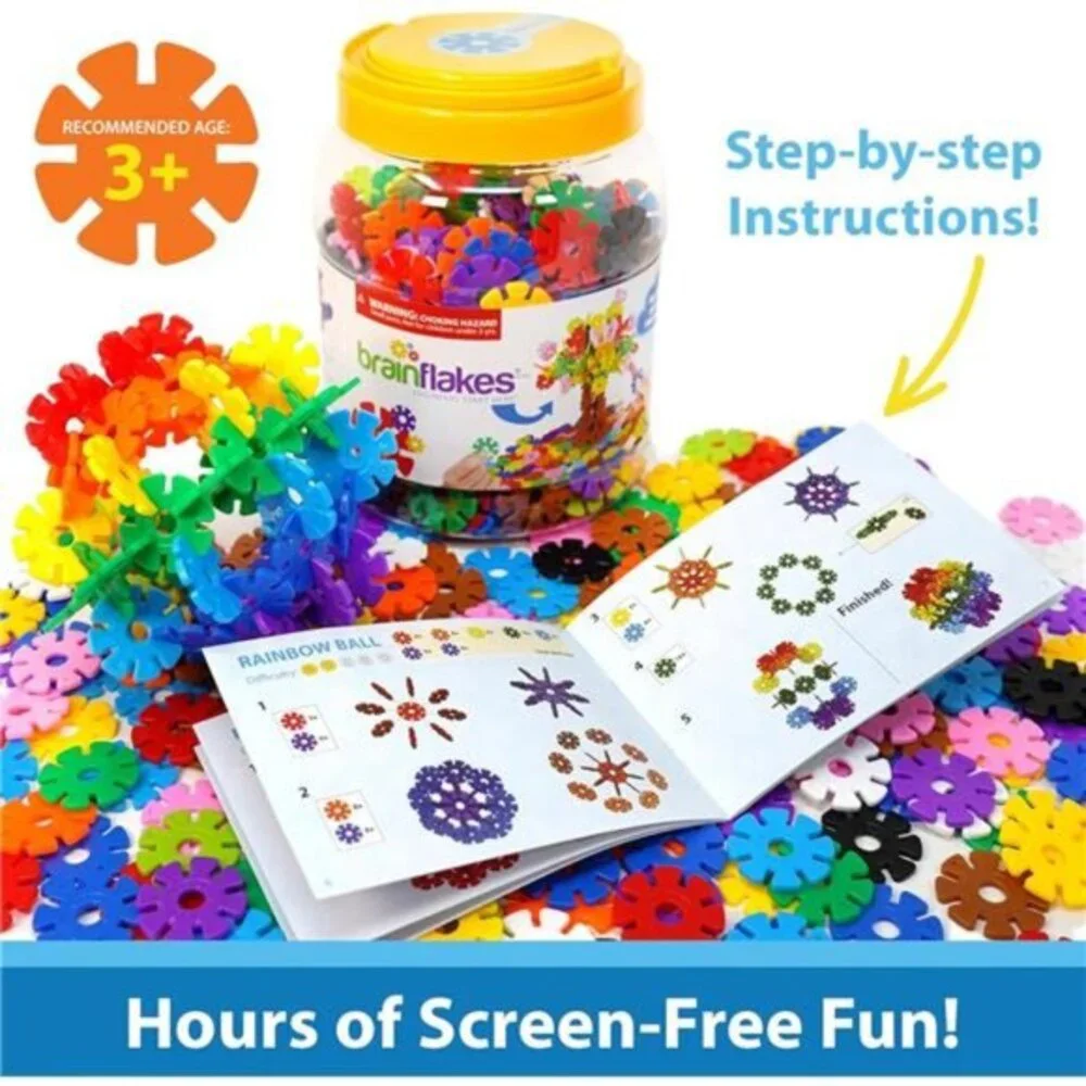 Kids 500 Piece Set, Ages 3+ Interlocking Plastic Disc Toys for Creative Building
